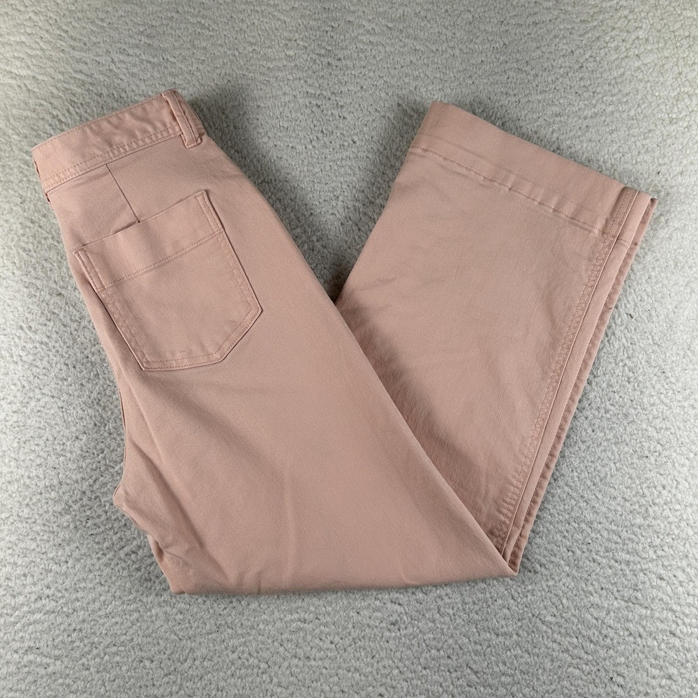 Gap Pants Womens 0 Pink High Rise Wide Leg Crop Twill Stretch Chino Spring - Picture 2 of 14